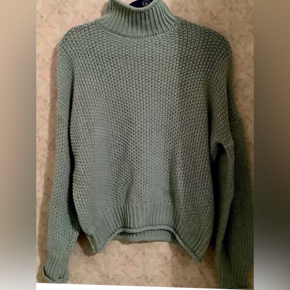 SHEEQUES~SWEATER BLOUSE~ SOFT BLUE~2X-3X